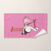 De ooievaar en het baby meisje handtuch (Handtuch)