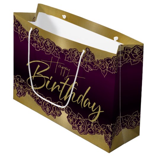 de rosas para cumple große geschenktüte (Vorderseite Schrägansicht)