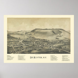 De Ruyter, NY Panoramic Map - 1892 Poster