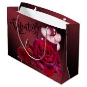 de San Valentín con rosas Große Geschenktüte (Rückseite Schrägansicht)