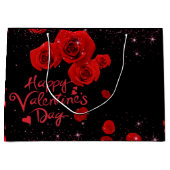 de  San Valentín con rosas rojas Große Geschenktüte (Vorderseite)