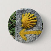 De Santiago de Compostela, Spanien, Muschel EL Button (Vorderseite)