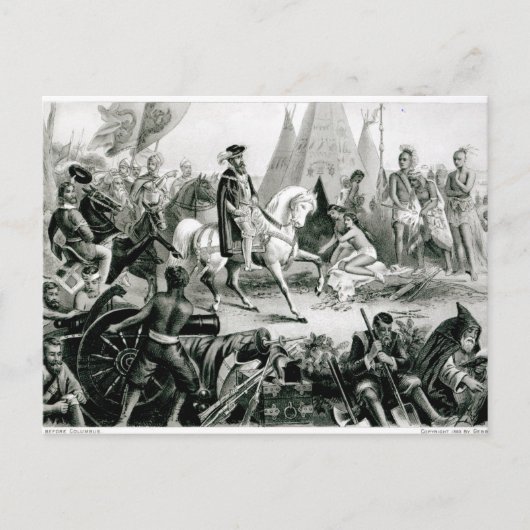 De Soto Entdeckung des Mississippi Postkarte (Vorderseite)