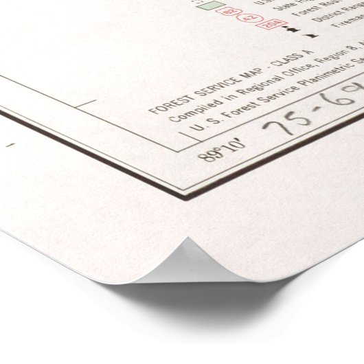 De Soto National Forest Map (1964) Poster (Ecke)