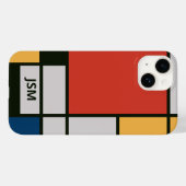 De Stijl Inspirierte Monogramm der farbigen Primär Case-Mate iPhone Hülle (Rückseite (Horizontal))