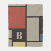 De Stijl Inspirierte Monogramm der farbigen Primär Fleecedecke (Vorderseite)