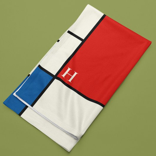 De Stijl Inspirierte Monogramm der farbigen Primär Fleecedecke