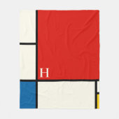 De Stijl Inspirierte Monogramm der farbigen Primär Fleecedecke (Vorderseite)