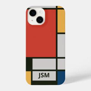 De Stijl Inspirierte Monogramm der farbigen Primär iPhone 14 Hülle