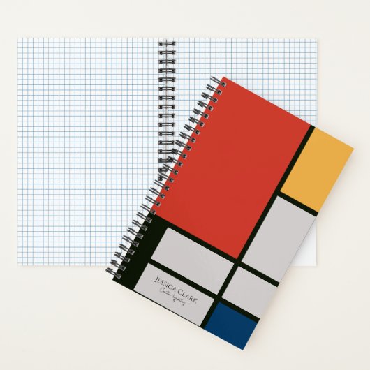 De Stijl Inspirierte Monogramm der farbigen Primär Notizblock (Innen)