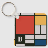 De Stijl Inspirierte Monogramm der farbigen Primär Schlüsselanhänger (Vorderseite)