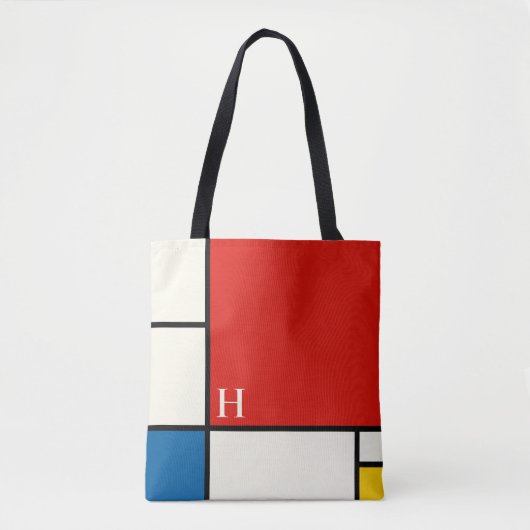 De Stijl Inspirierte Monogramm der farbigen Primär Tasche (Vorderseite)