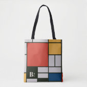 De Stijl Inspirierte Monogramm der farbigen Primär Tasche (Vorderseite)