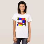 De Stijl - Mondrian-Stil gefärbt und geometrisch T-Shirt (Vorne ganz)