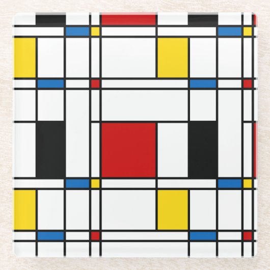 De Stijl-Muster Glasuntersetzer (Vorderseite)