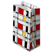 De Stijl-Muster Kleine Geschenktüte (Vorderseite Schrägansicht)