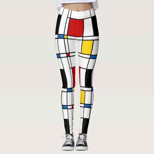 De Stijl-Muster Leggings (Vorderseite)