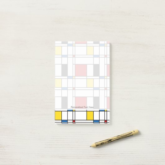 De Stijl-Muster Post-it Klebezettel (Auf Schreibtisch)