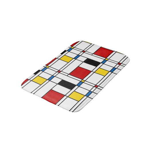 De Stijl Pattern Badematte (Schrägansicht)
