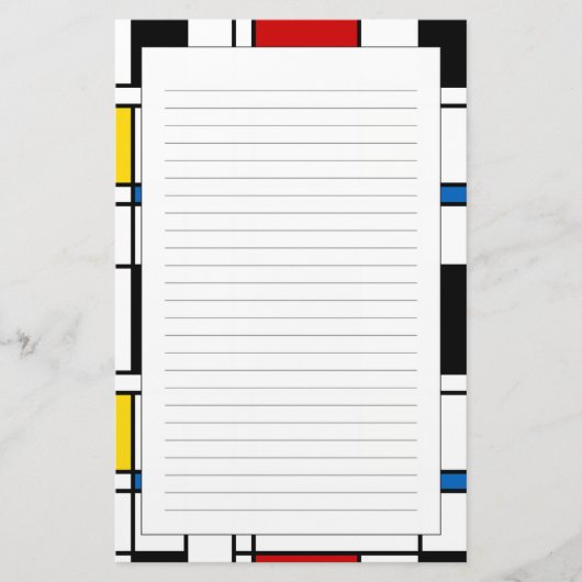 De Stijl Pattern Briefpapier (Vorderseite)