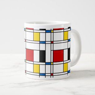 De Stijl Pattern Jumbo-Tasse