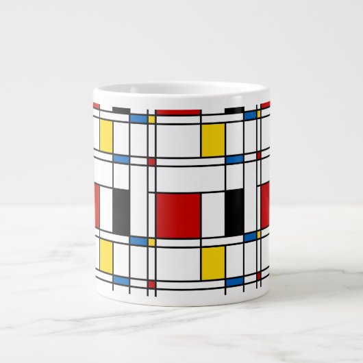 De Stijl Pattern Jumbo-Tasse (Vorderseite)