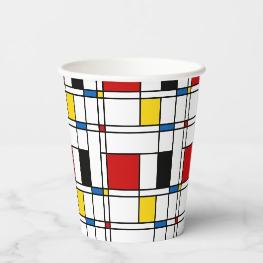 De Stijl Pattern Pappbecher (Rückseite)