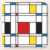 De Stijl Pattern Rechteckiger Pappuntersetzer (Vorderseite)