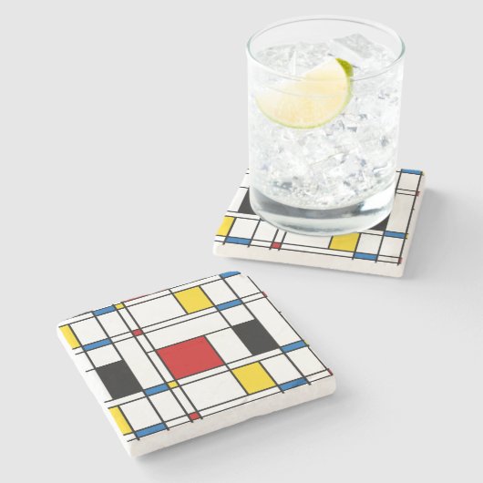 De Stijl Pattern Steinuntersetzer (Seitenansicht)