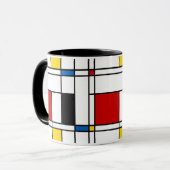 De Stijl Pattern Tasse (Vorderseite Links)