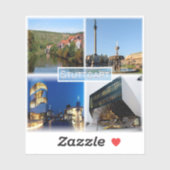 DE Stuttgart - Fluss Neckar - Schlossplatz - Aufkleber (Blatt)