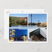 DE Stuttgart - Fluss Neckar - Schlossplatz - Postkarte (Vorne/Hinten)