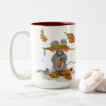 DE Tasse/Mug Herbst/Autumn Maus/Mouse Zweifarbige Tasse<br><div class="desc">DE/GB Der Herbst ist da! Es wird kühler und die Gemütlichkeit zieht wieder bei uns ein. Verwöhne dich mit einer wärmenden Tasse Tee oder einem Becher Kaffee auf dem Sofa mit meinem neuen handgezeichneten Design Maus mit Blatt-Hut und einem warmen Getränk aus der Eichel wird es dir gleich kuschelig. GB...</div>
