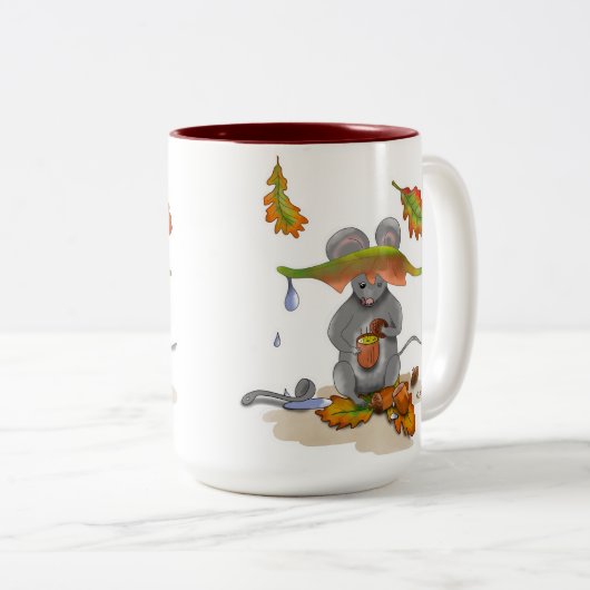 DE Tasse/Mug Herbst/Autumn Maus/Mouse Zweifarbige Tasse (VorderseiteRechts)