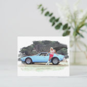 De Tomaso Pantera Oldtimer Postkarte (Stehend Vorderseite)