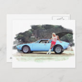 De Tomaso Pantera Vintag Postkarte (Vorne/Hinten)