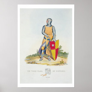 De Vere, Earl of Oxford, 1280, from 'Ancient Armou Poster