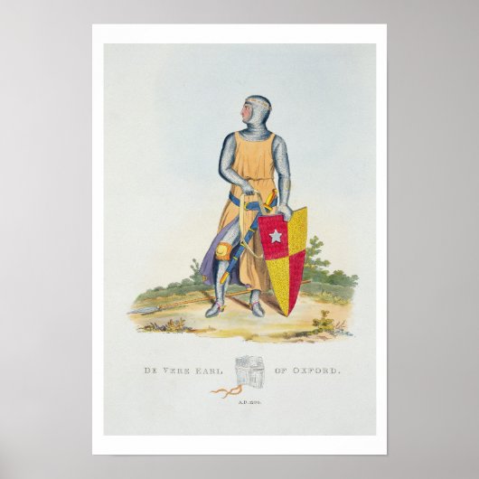 De Vere, Earl of Oxford, 1280, von 'Ancient Armou' Poster (Vorne)