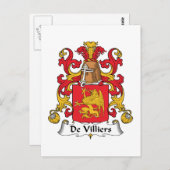 De Villiers Familienwappen Postkarte (Vorne/Hinten)