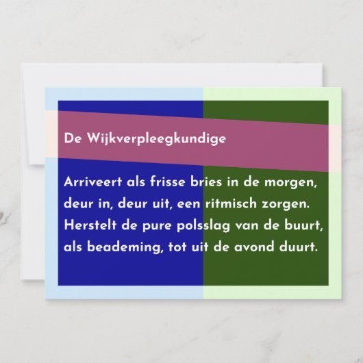 De Wijkverpleegkundige Dankeskarte (Vorderseite)
