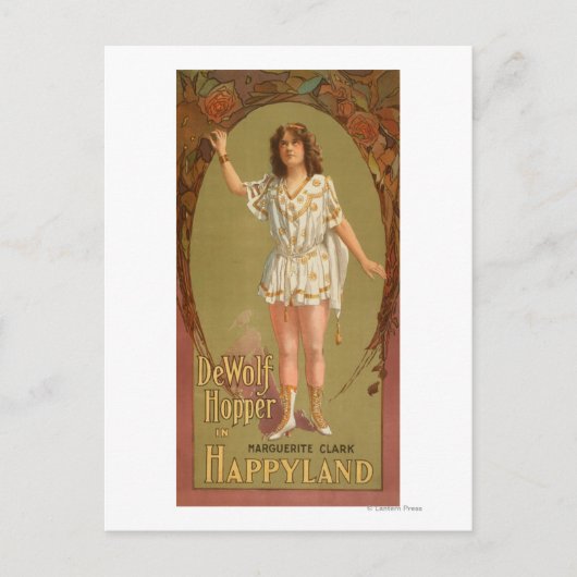 De Wolf Hopper in Happyland Theater Poster Postkarte (Vorderseite)