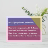 De Zorgorganisatie staat klaar Dankeskarte (Stehend Vorderseite)
