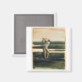 DEA24 Golfer.tif Magnet (Vorderseite/Rückseite)