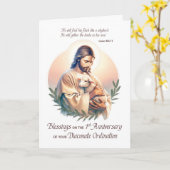 Deacon 1. Ordination Jubiläum Jesus Schäferhund Karte (Gelbe Blume)