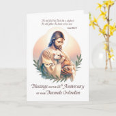 Deacon 25. Ordination Jubiläum Jesus Schäferhund Karte (Gelbe Blume)