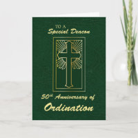 Deacon 50. Jahrestag der Ordination Grünes Leathe