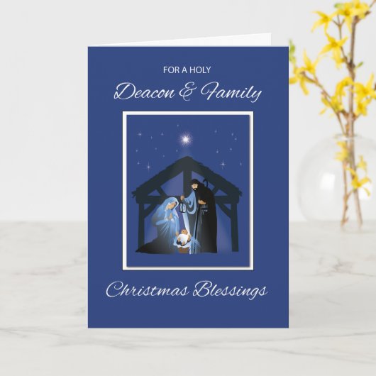Deacon and Family Christmas Segen Manger Karte (Gelbe Blume)