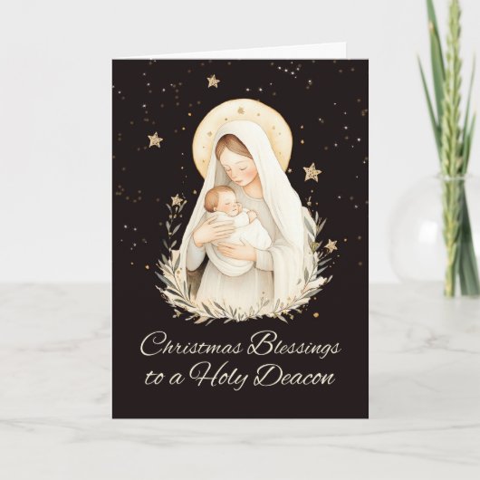 Deacon Christmas Segnungen Madonna und Kind Karte (Vorderseite)
