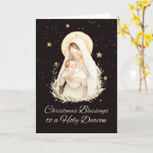 Deacon Christmas Segnungen Madonna und Kind Karte (Gelbe Blume)