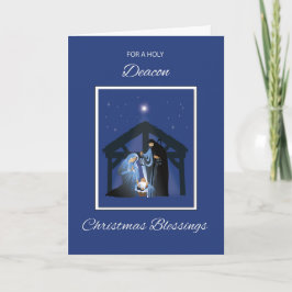 Deacon Christmas Sessings Manger on Blue Karte